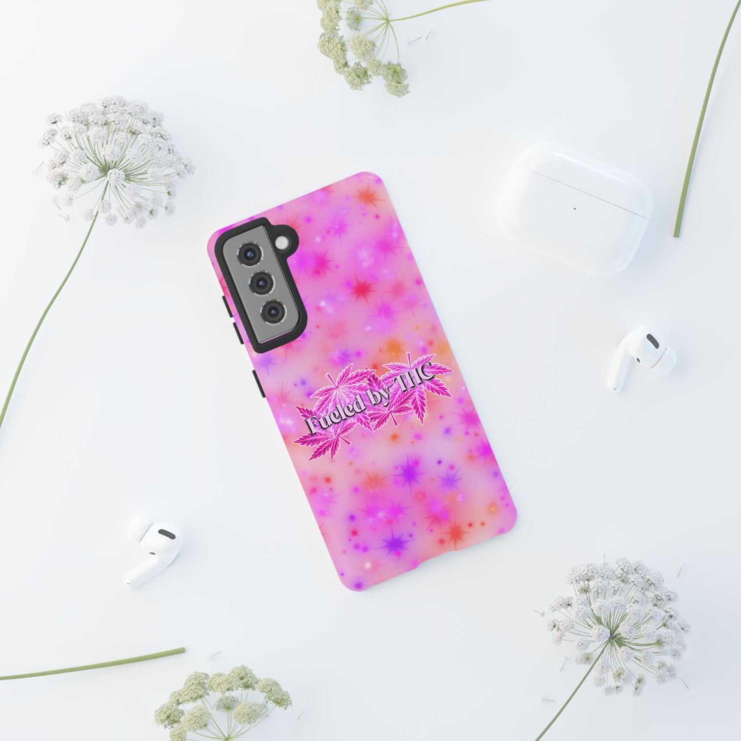 Tough Case — "Fueled by THC" Pink Tie-Dye Phone Cover