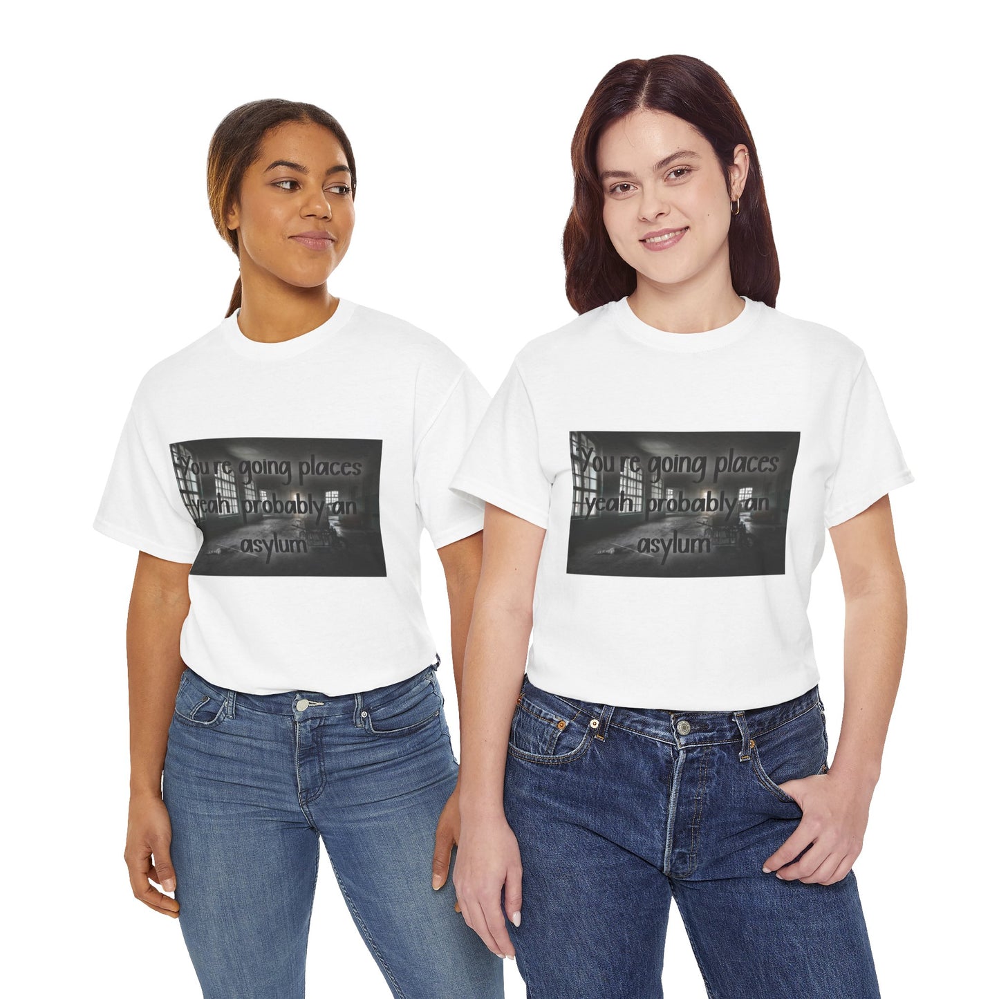 Dark Asylum Photo Tee — "You're Going Places, Yeah Probably the Asylum"