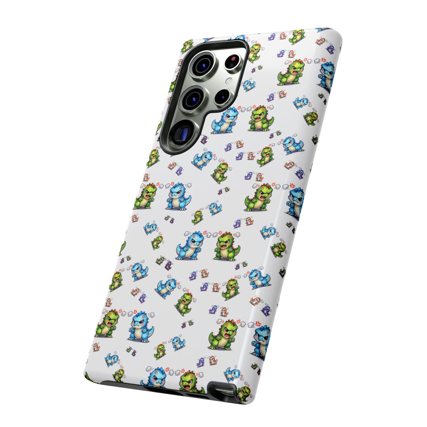 Cute Dino Pattern Phone Case — Playful Cartoon Dinosaur Tough Phone Cover
