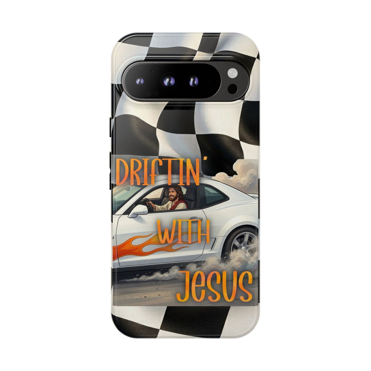 Phone Case — "Driftin' With Jesus" Racing Crosscheck Design - Samsung/ Google phones