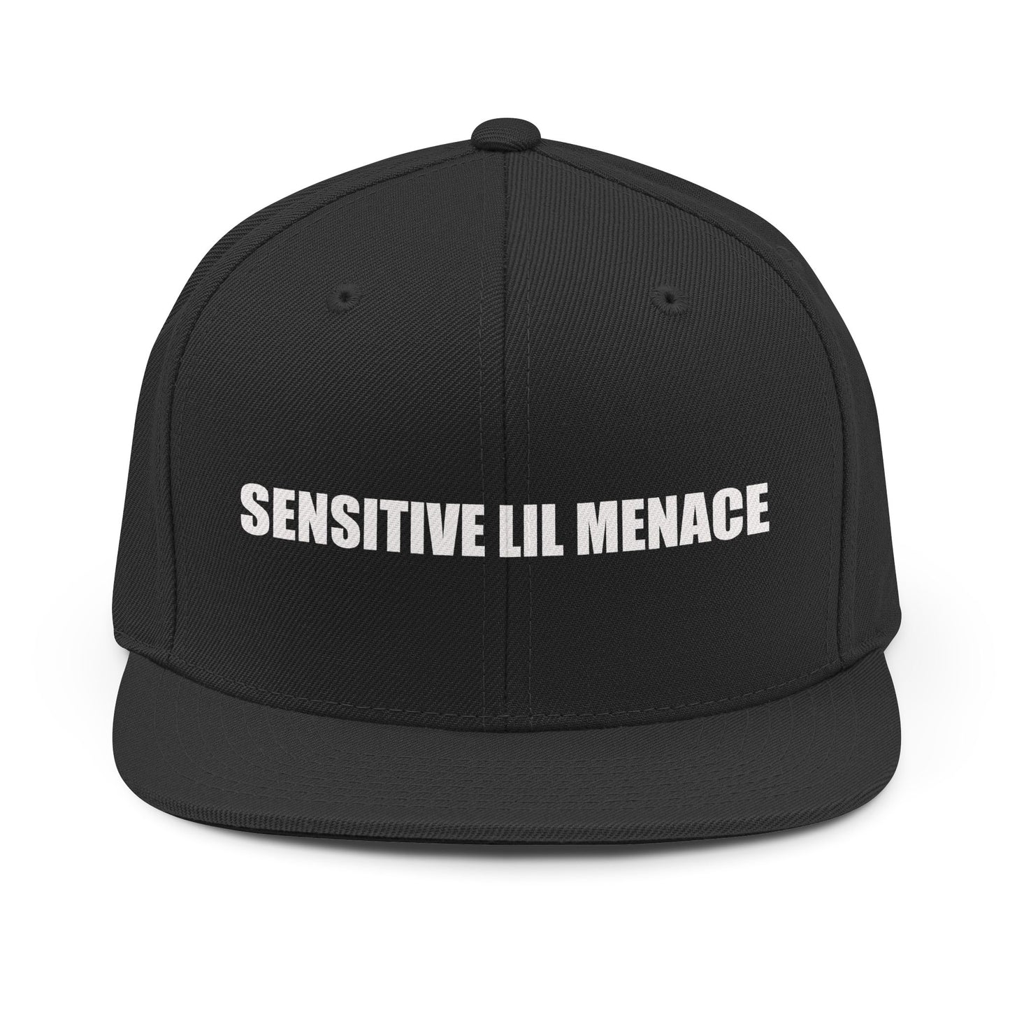 Sensitive Lil Menace Snapback Hat — Bold Embroidered Streetwear Cap