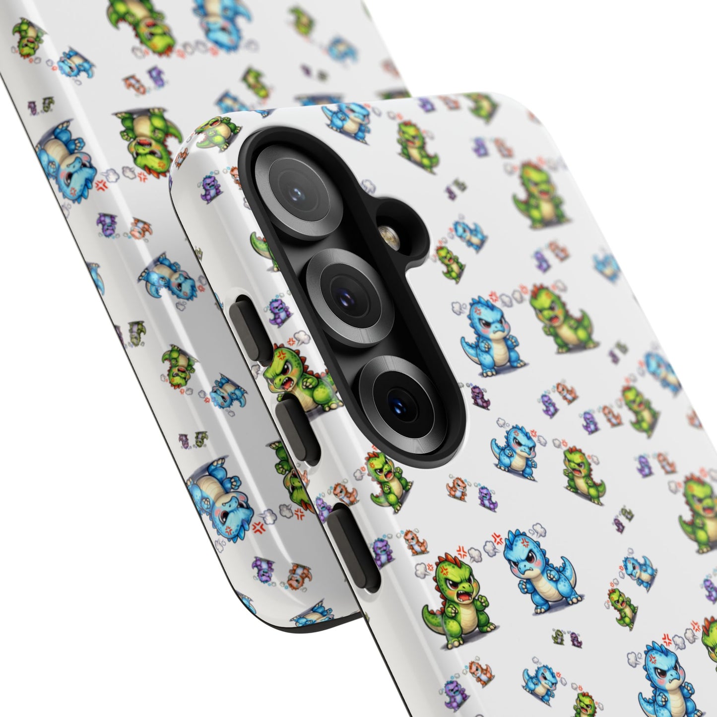 Cute Dino Pattern Phone Case — Playful Cartoon Dinosaur Tough Phone Cover