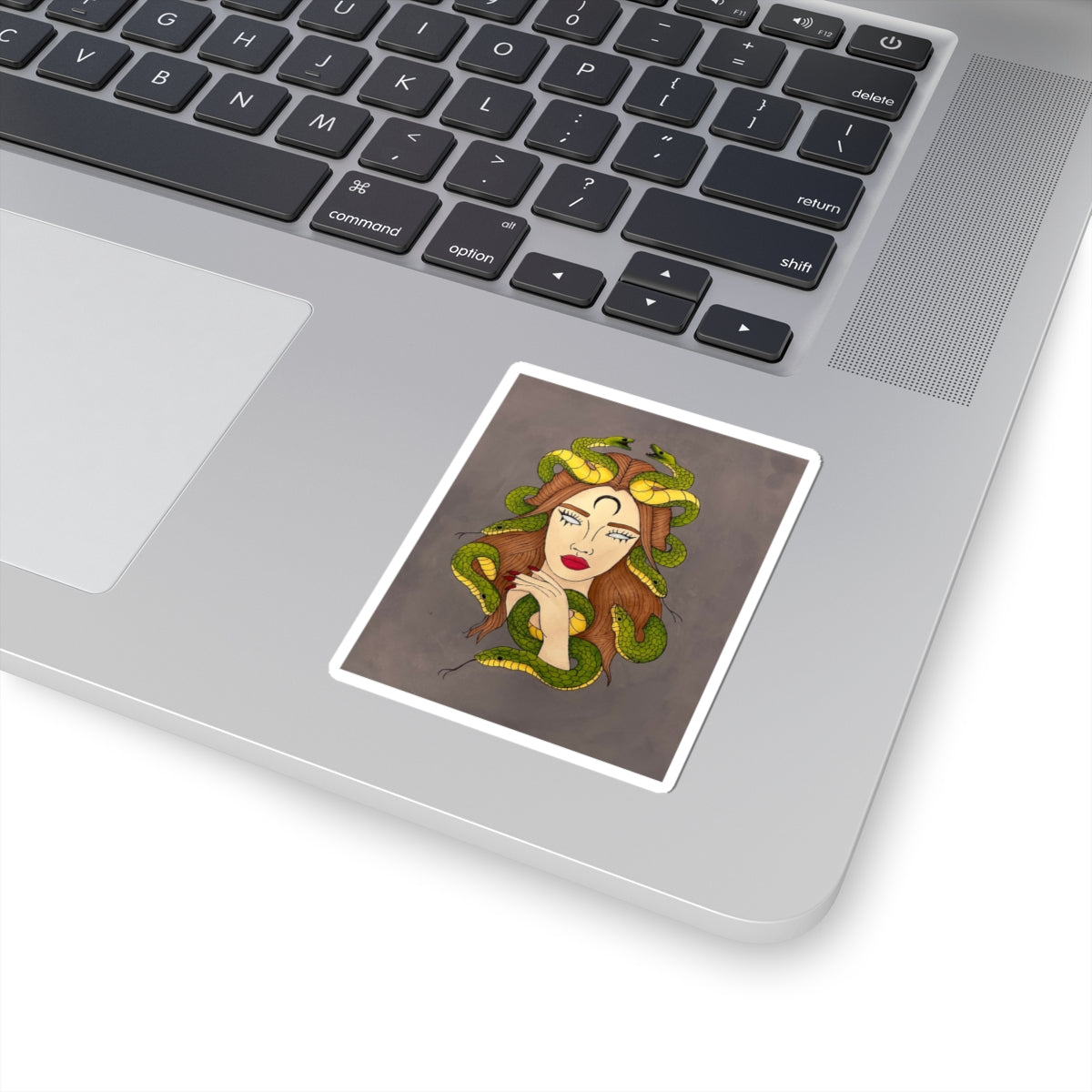 Medusa Portrait Sticker — Vintage Snake Goddess Kiss-Cut Sticker