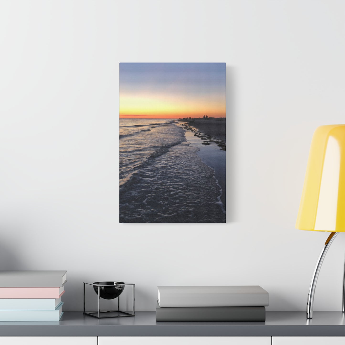 Sunset Beach Canvas Print — Coastal Wall Art for Living Room & Bedroom