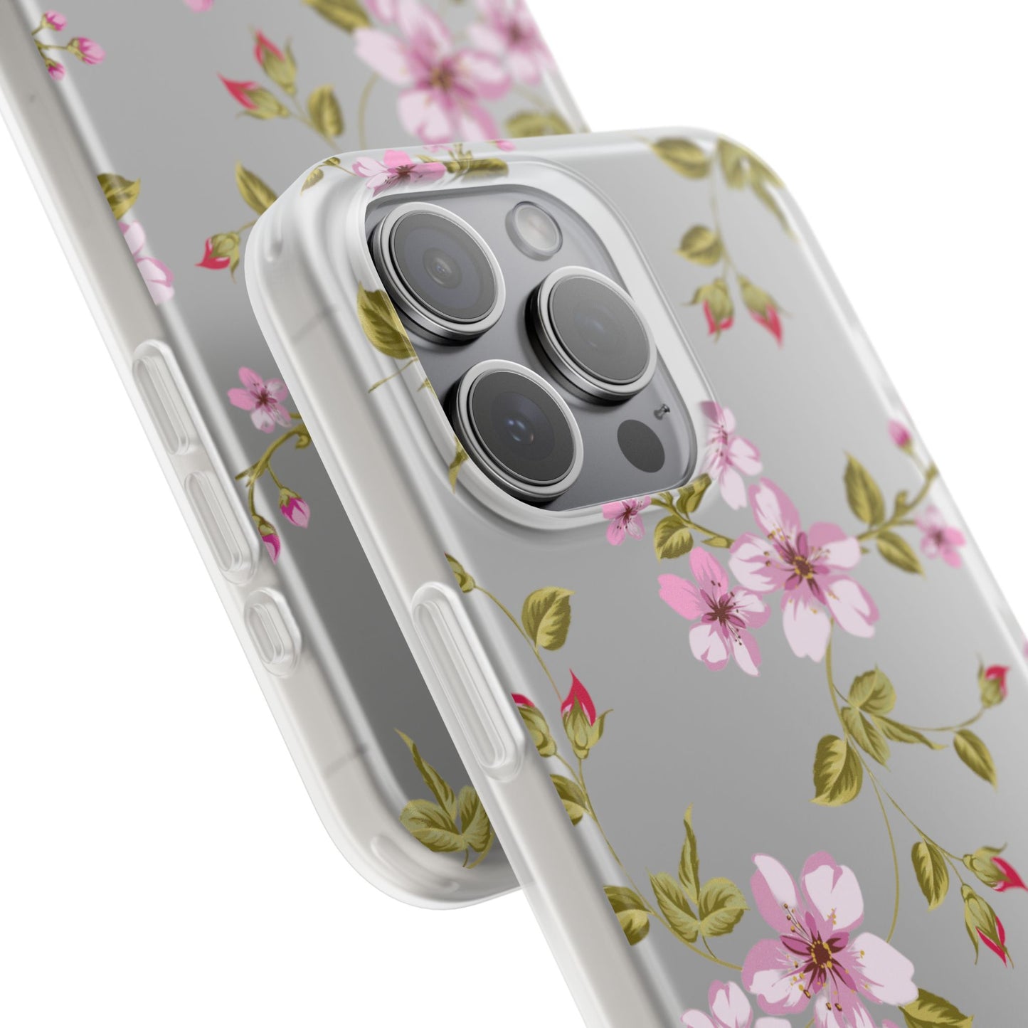Floral Pink Blossom Flexi Case — Slim Protective Phone Case with Watercolor Cherry Blossom Design