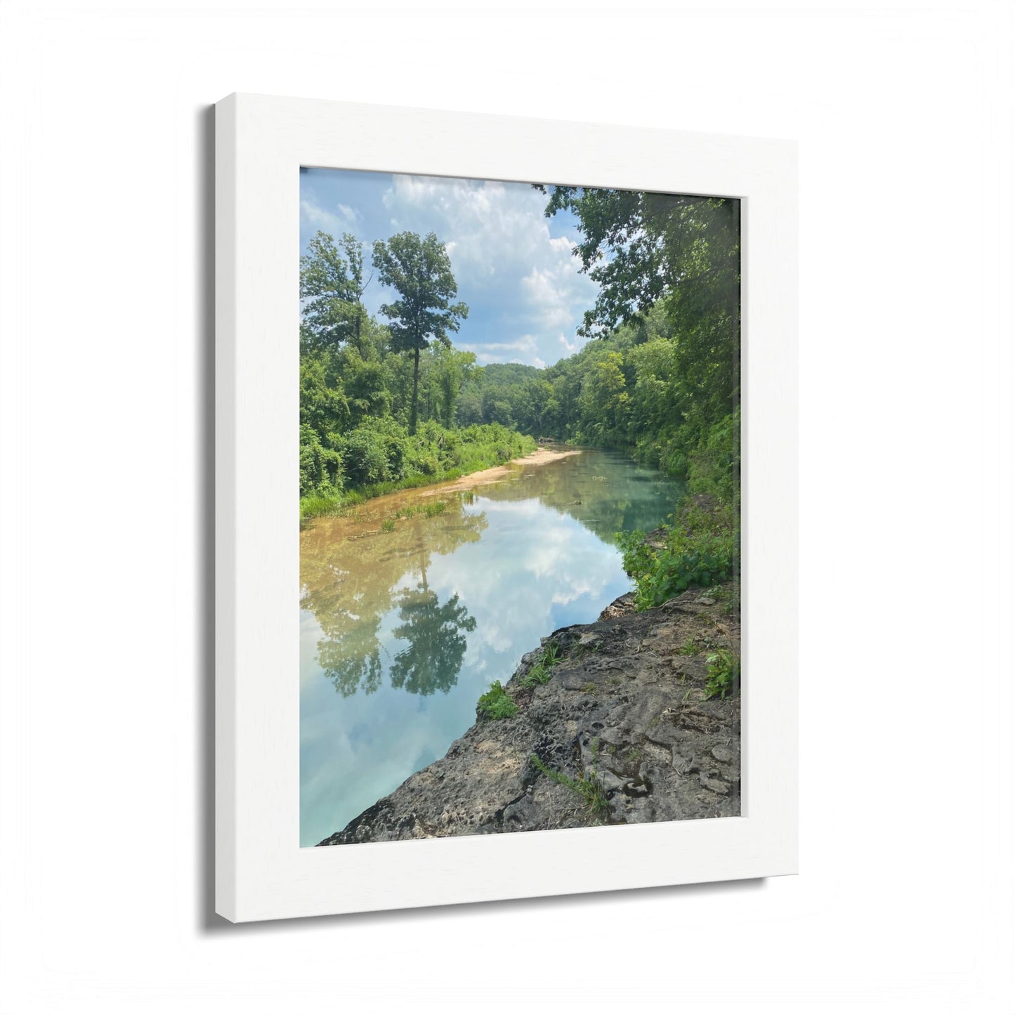 Framed Nature Poster — Serene River Landscape Wall Art