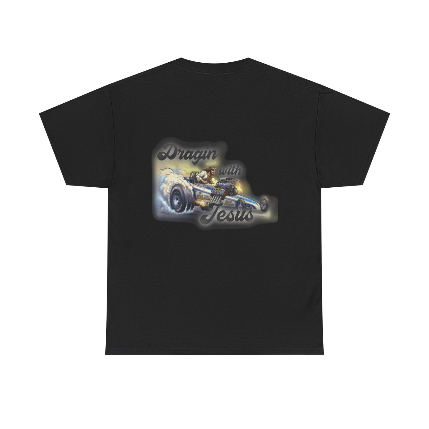 T-Shirt — "Dragin' With Jesus" Classic Car Faith Tee