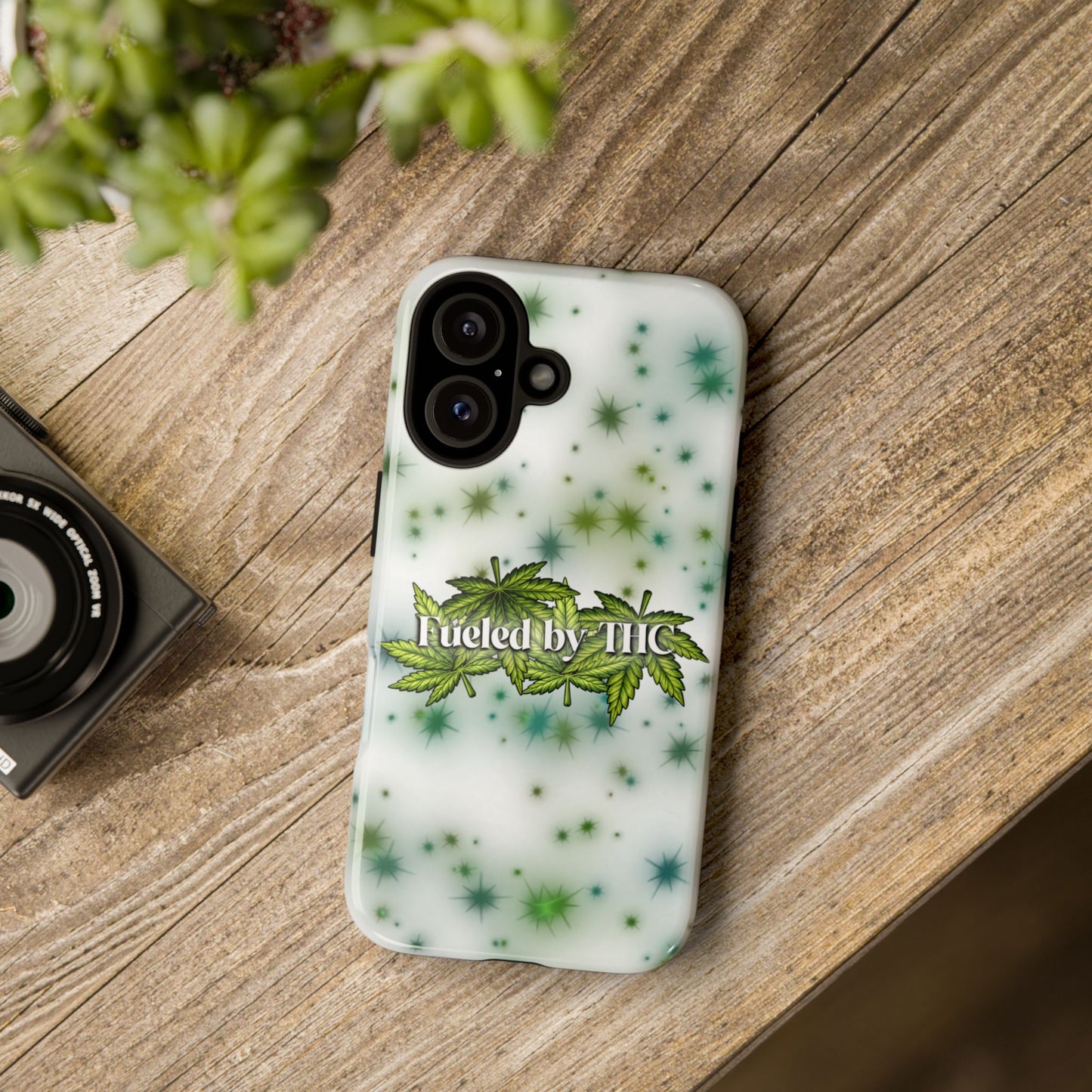 Phone Case — “Fueled by THC” Green Leaf Design