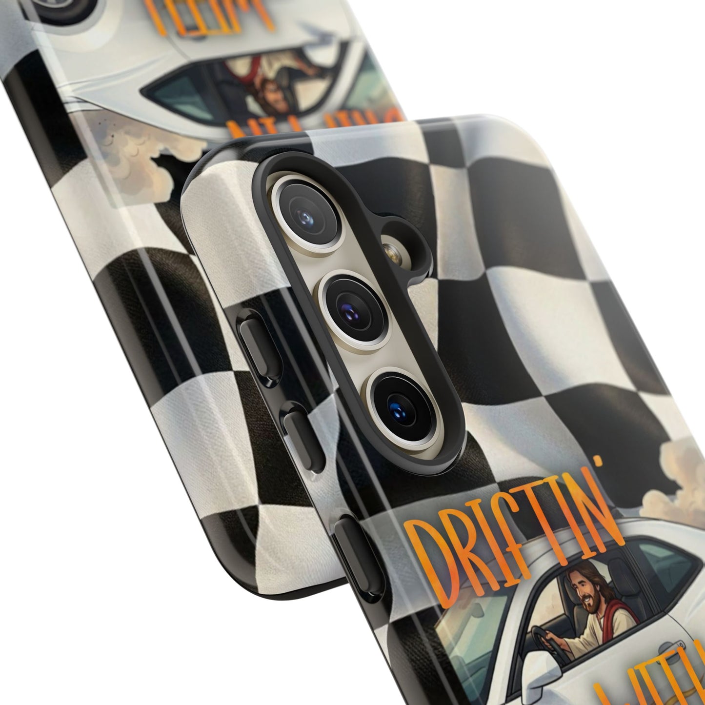Phone Case — "Driftin' With Jesus" Racing Crosscheck Design - Samsung/ Google phones