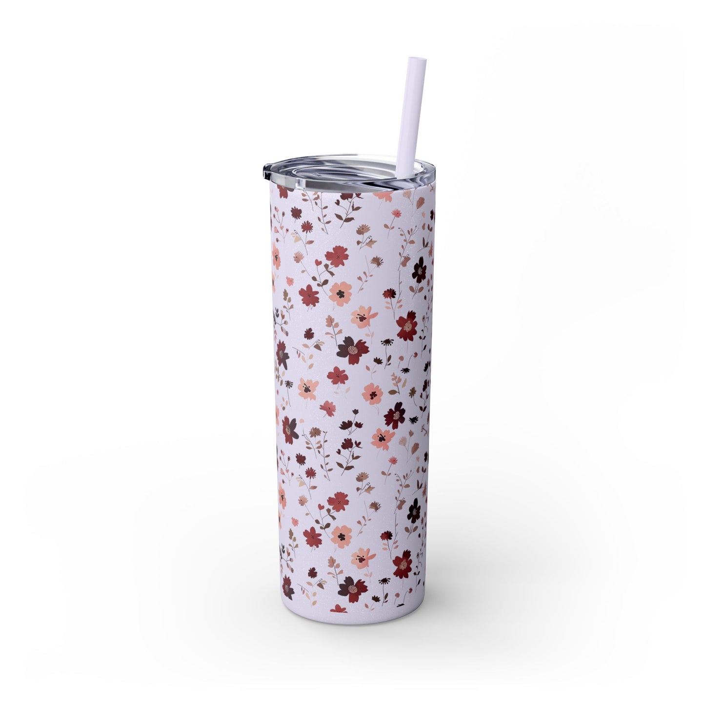 Floral Skinny Tumbler 20oz – Pink Blossom Straw Cup
