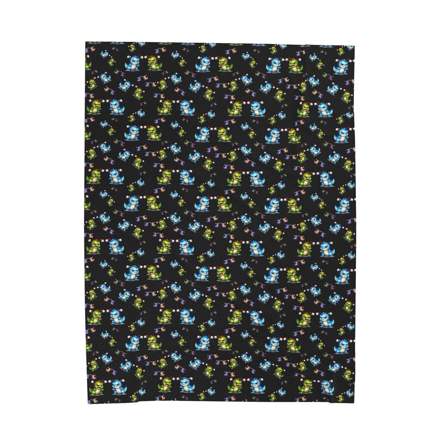 Plush Blanket — Cute Dino Pattern Velveteen Throw