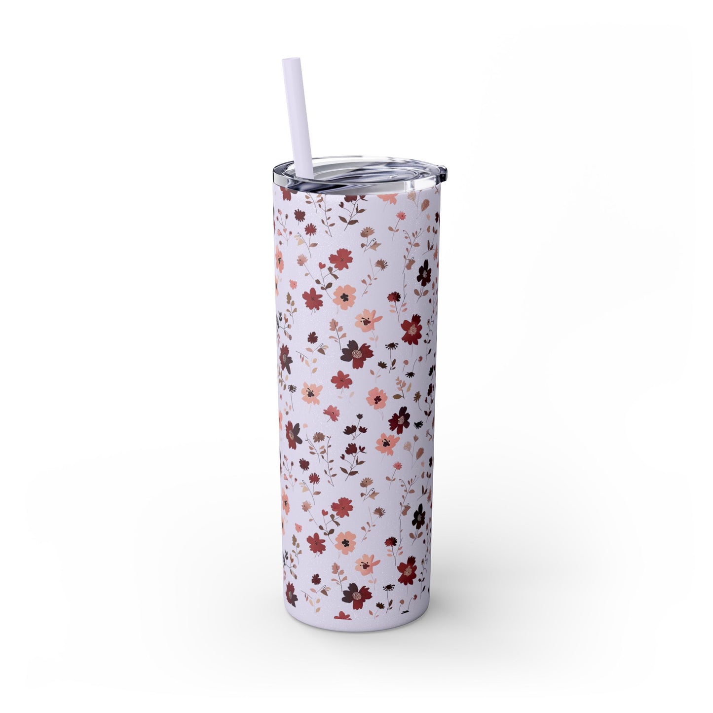 Floral Skinny Tumbler 20oz – Pink Blossom Straw Cup