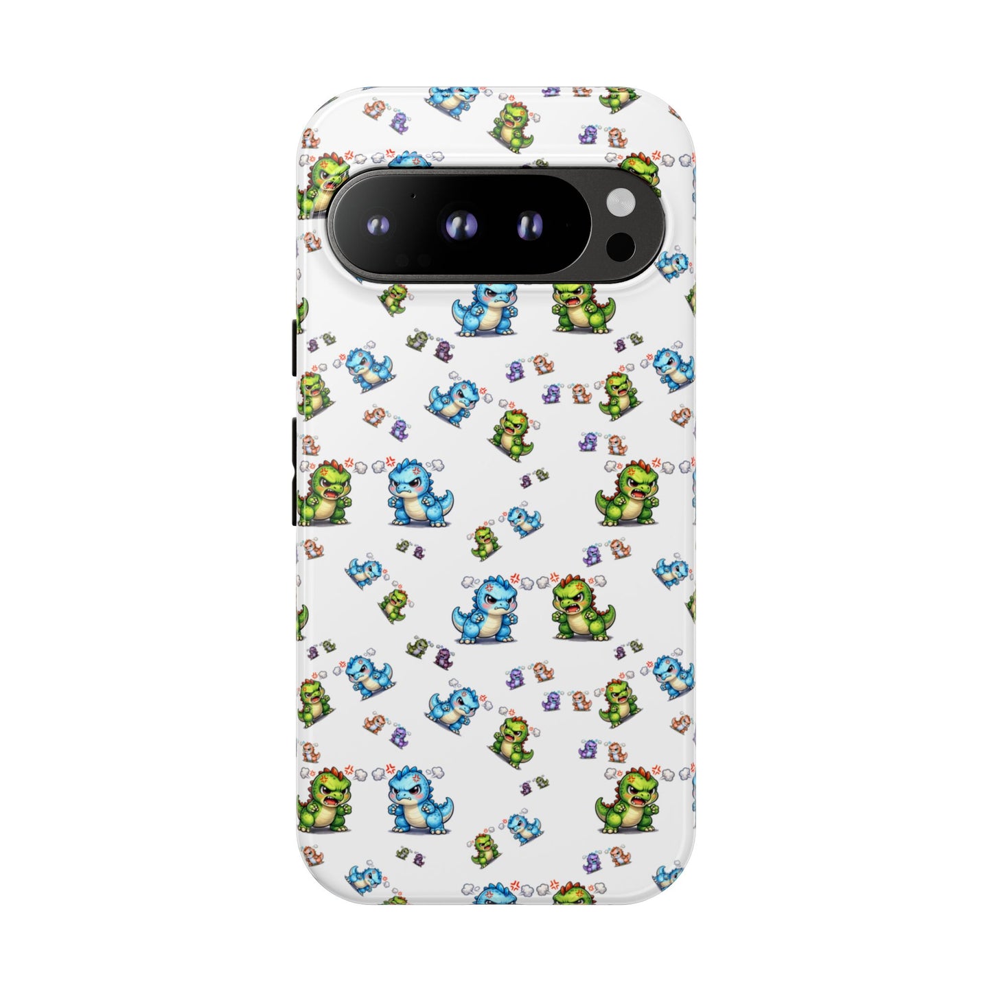 Cute Dino Pattern Phone Case — Playful Cartoon Dinosaur Tough Phone Cover