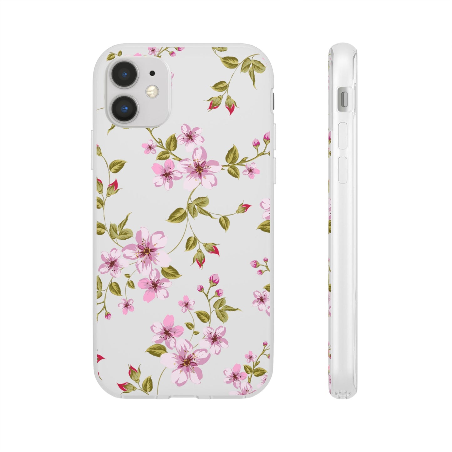 Floral Pink Blossom Flexi Case — Slim Protective Phone Case with Watercolor Cherry Blossom Design