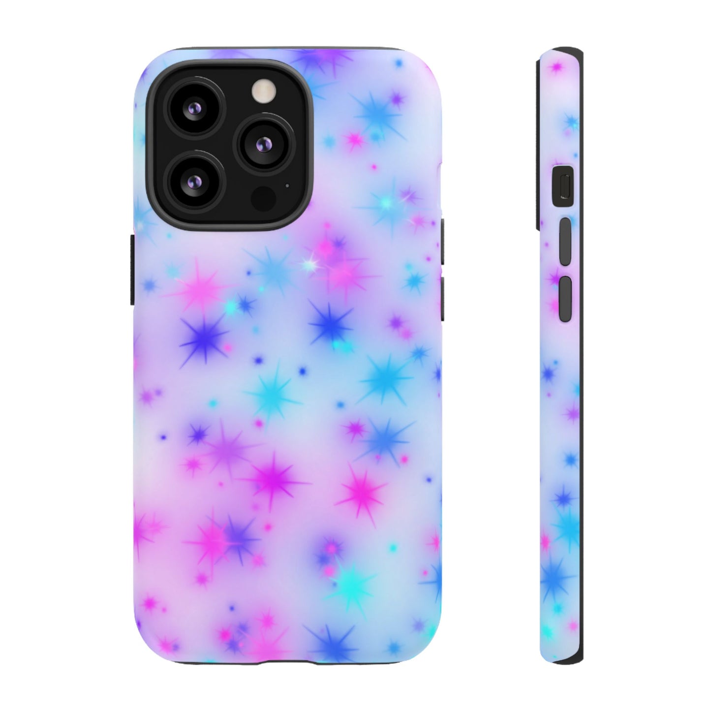 Galaxy Starburst Tough Phone Case — Pastel Pink & Blue Sparkle Protective Cover