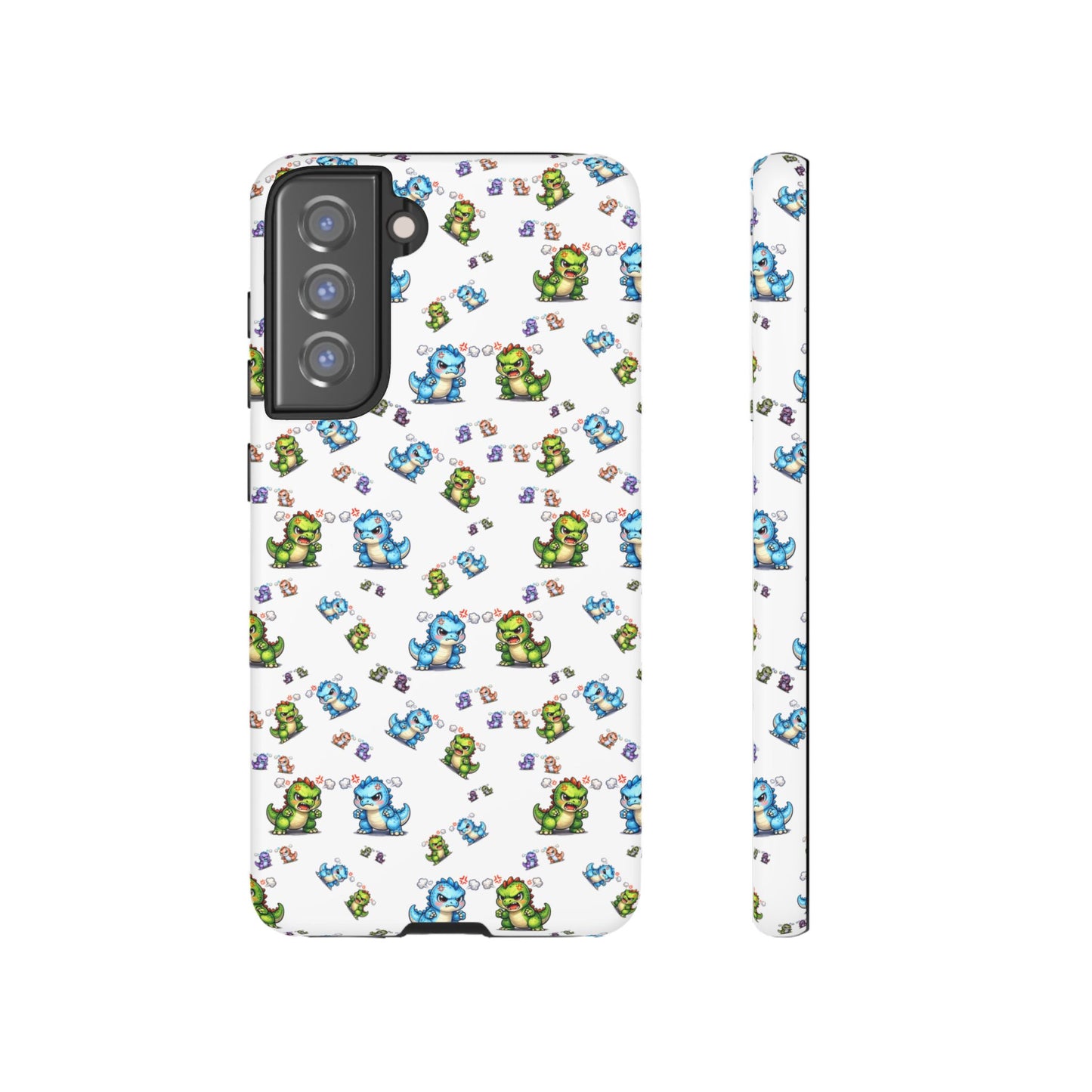 Cute Dino Pattern Phone Case — Playful Cartoon Dinosaur Tough Phone Cover