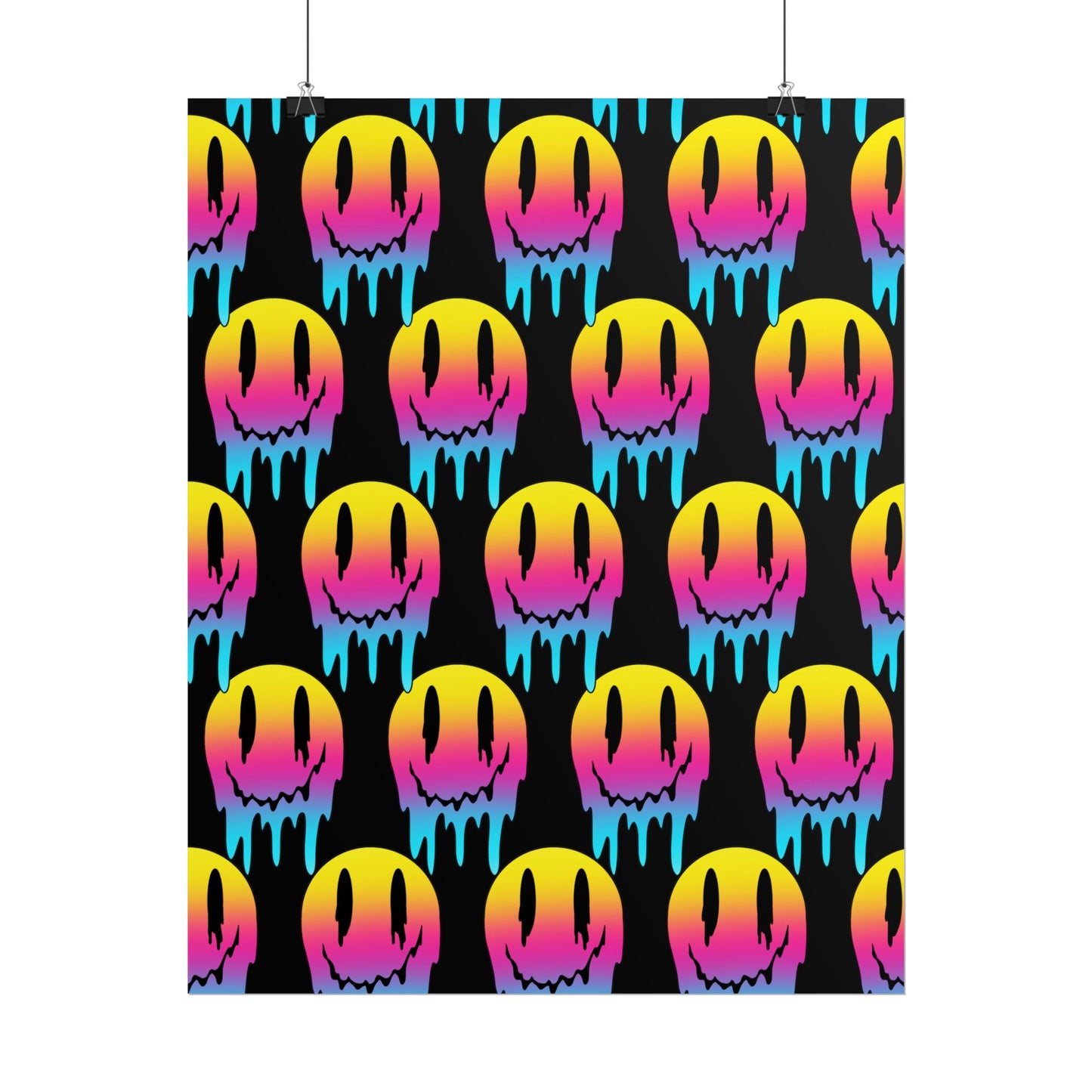 Neon Drip Smiley Poster