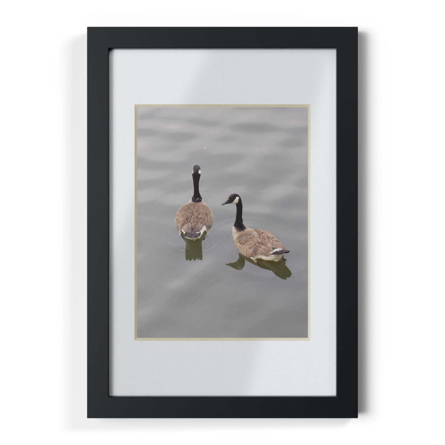 Black Framed Goose Photo Print — Minimal Wildlife Wall Art