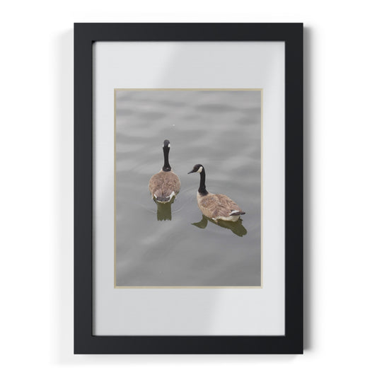 Black Framed Goose Photo Print — Minimal Wildlife Wall Art