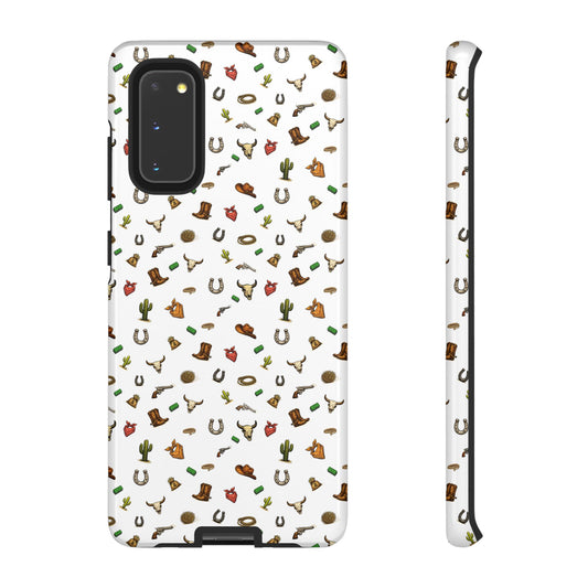 Western Pattern Phone Case — Cowboy Boots, Hats, Horseshoes & Cactus Tough Case