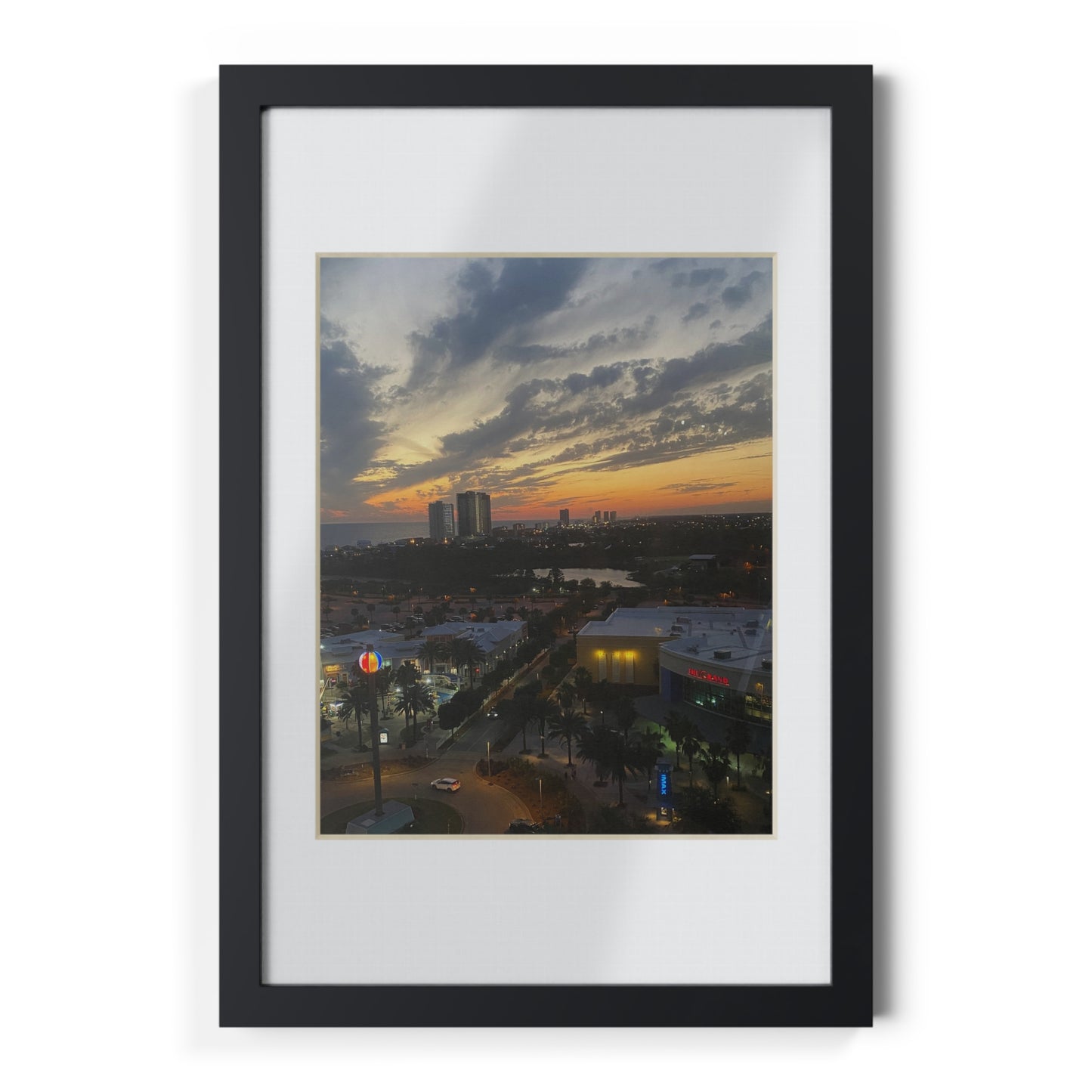 Black Framed Sunset Photo Poster — City Skyline Wall Art