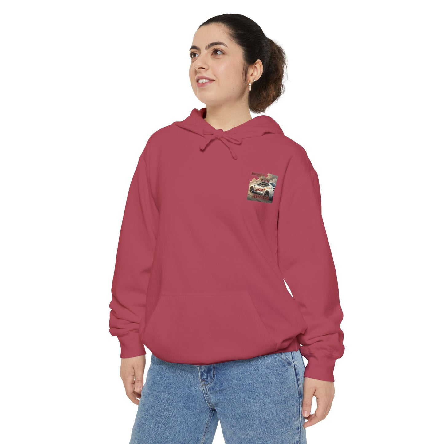 Dragin with Jesus Hoodie — Small Chest Print