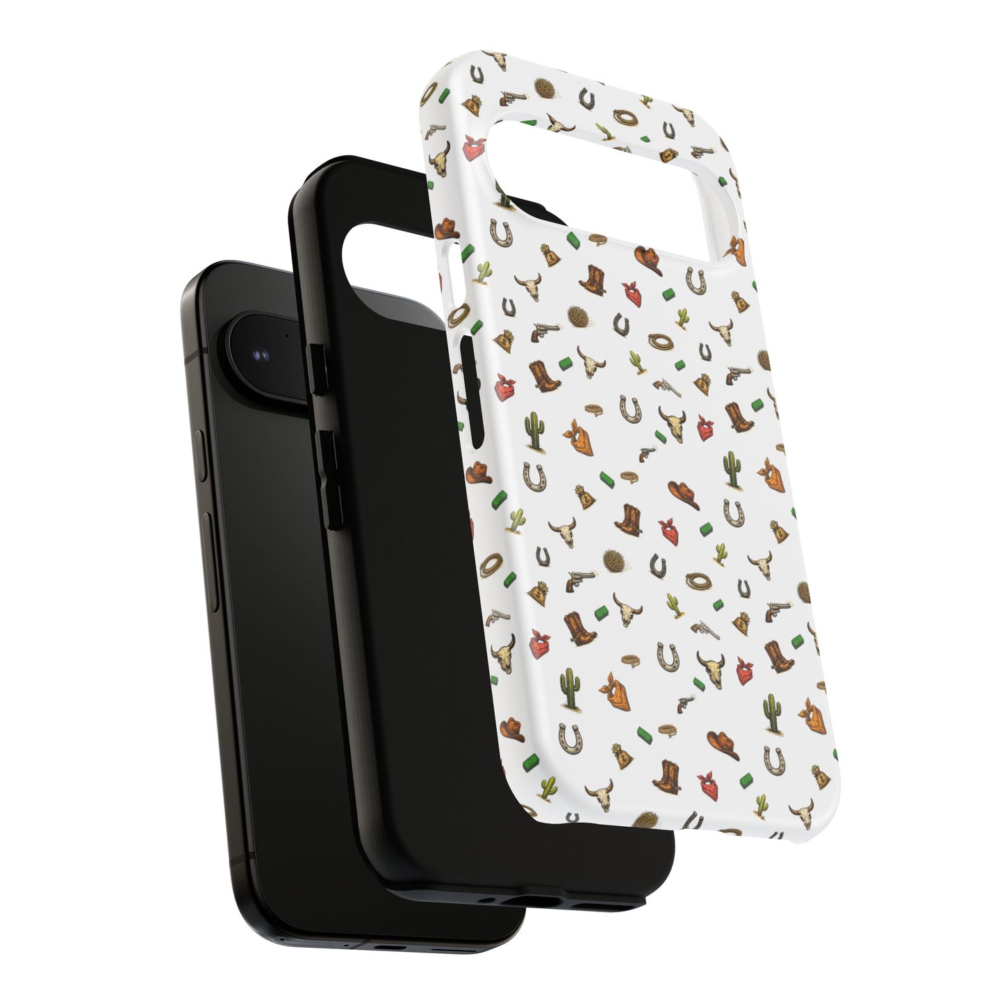 Western Pattern Phone Case — Cowboy Boots, Hats, Horseshoes & Cactus Tough Case