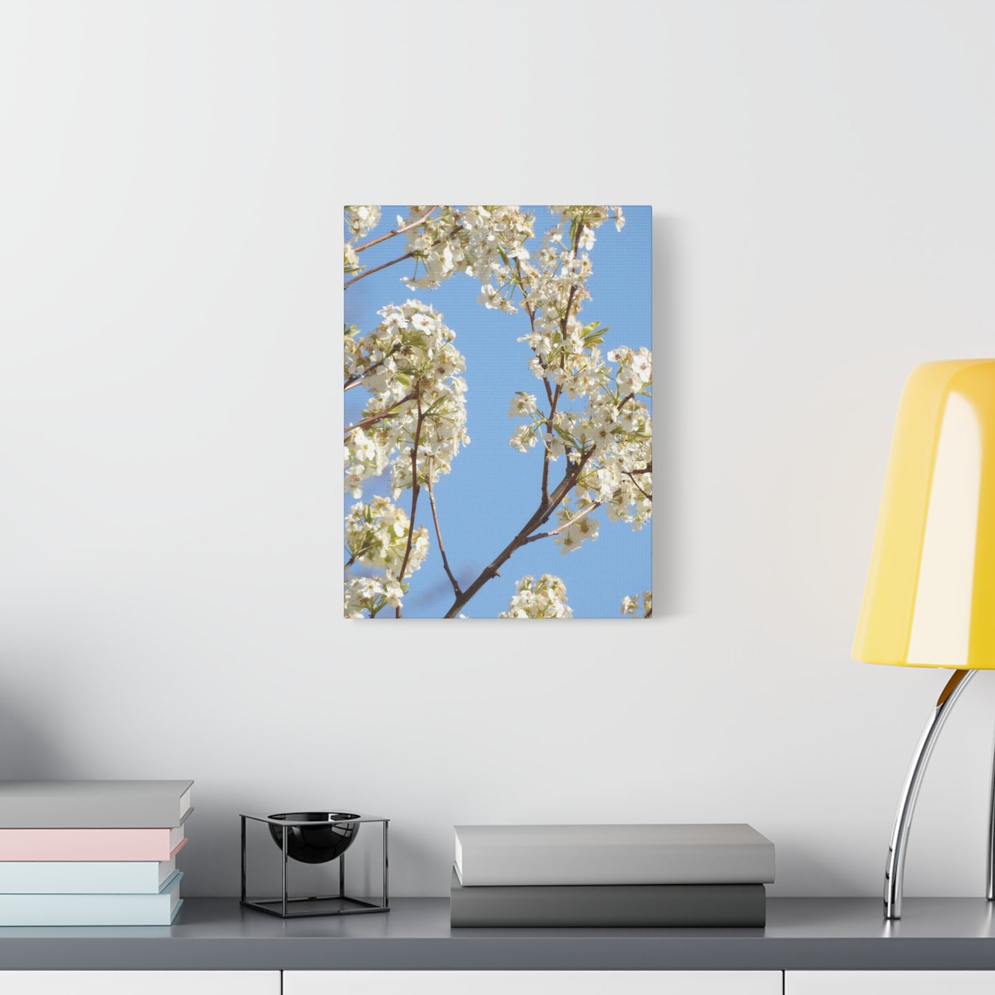 Blossom Branch Canvas Print — Spring White Flower Wall Art