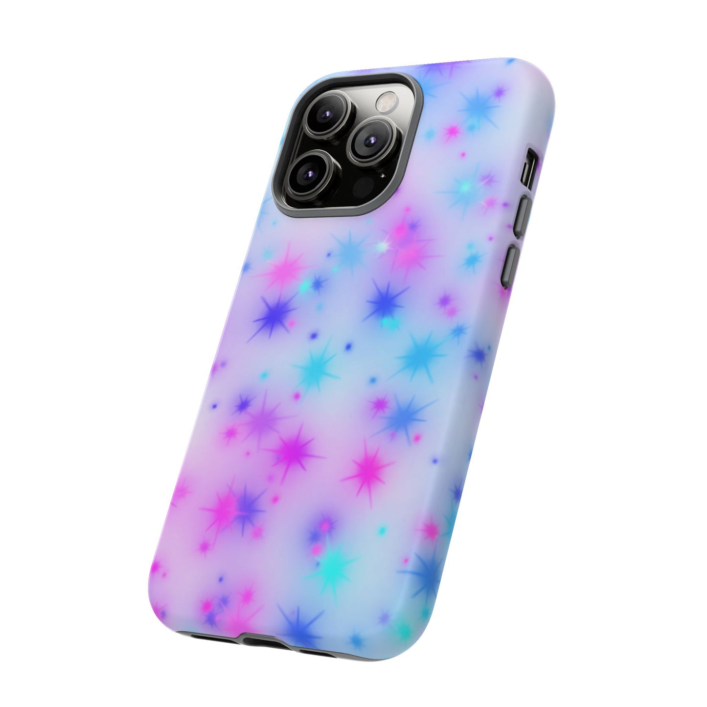 Galaxy Starburst Tough Phone Case — Pastel Pink & Blue Sparkle Protective Cover
