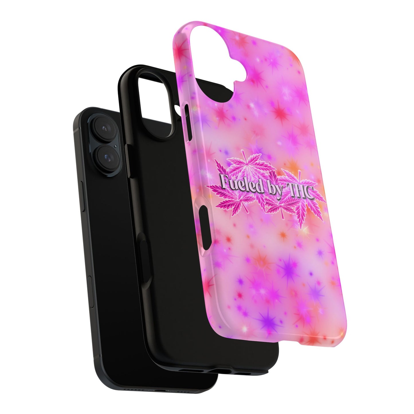 Fueled by THC Phone Case — Pink Cannabis Leaf Protective Case