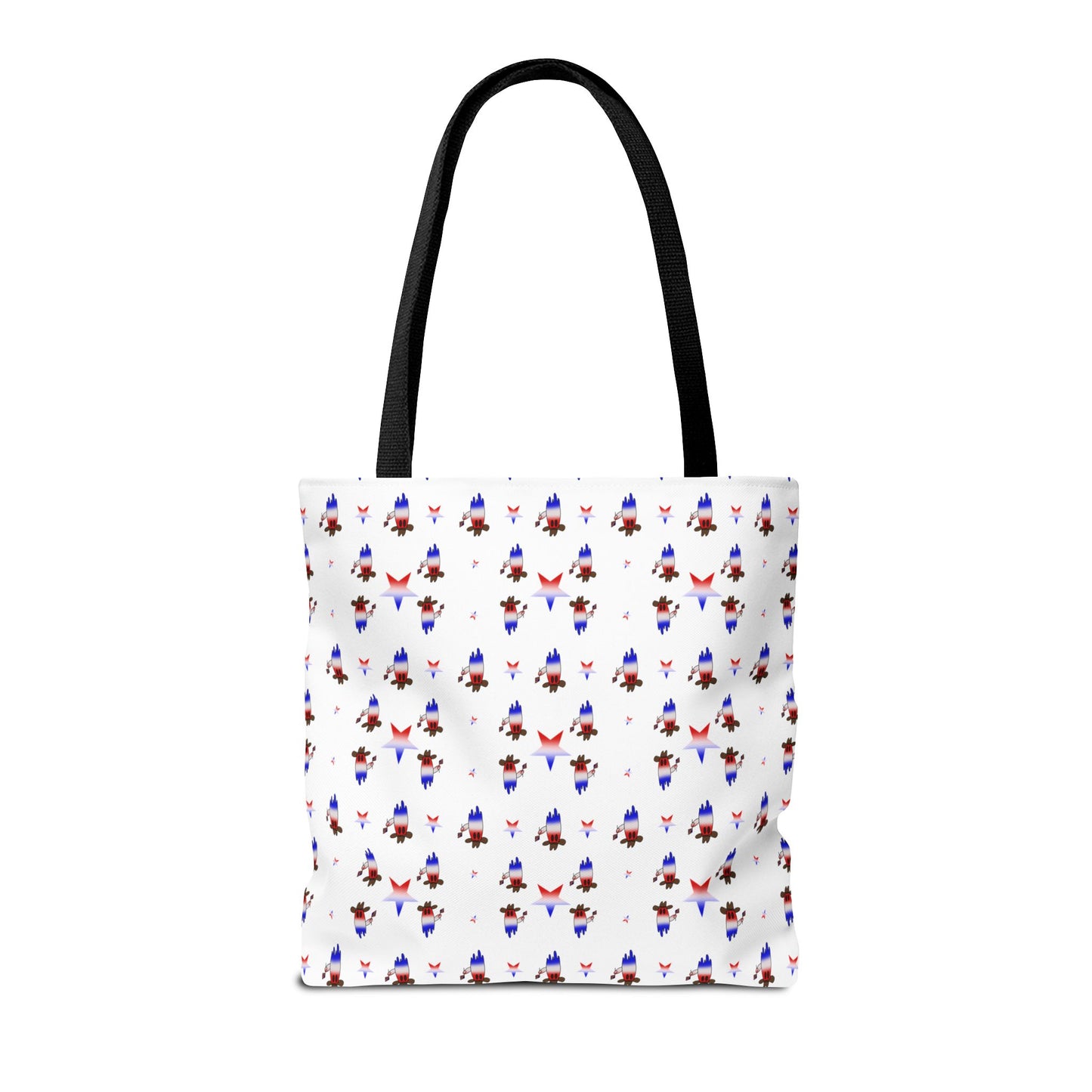 Patriotic Ghost Pattern Tote Bag – Red White Blue All-Over Print