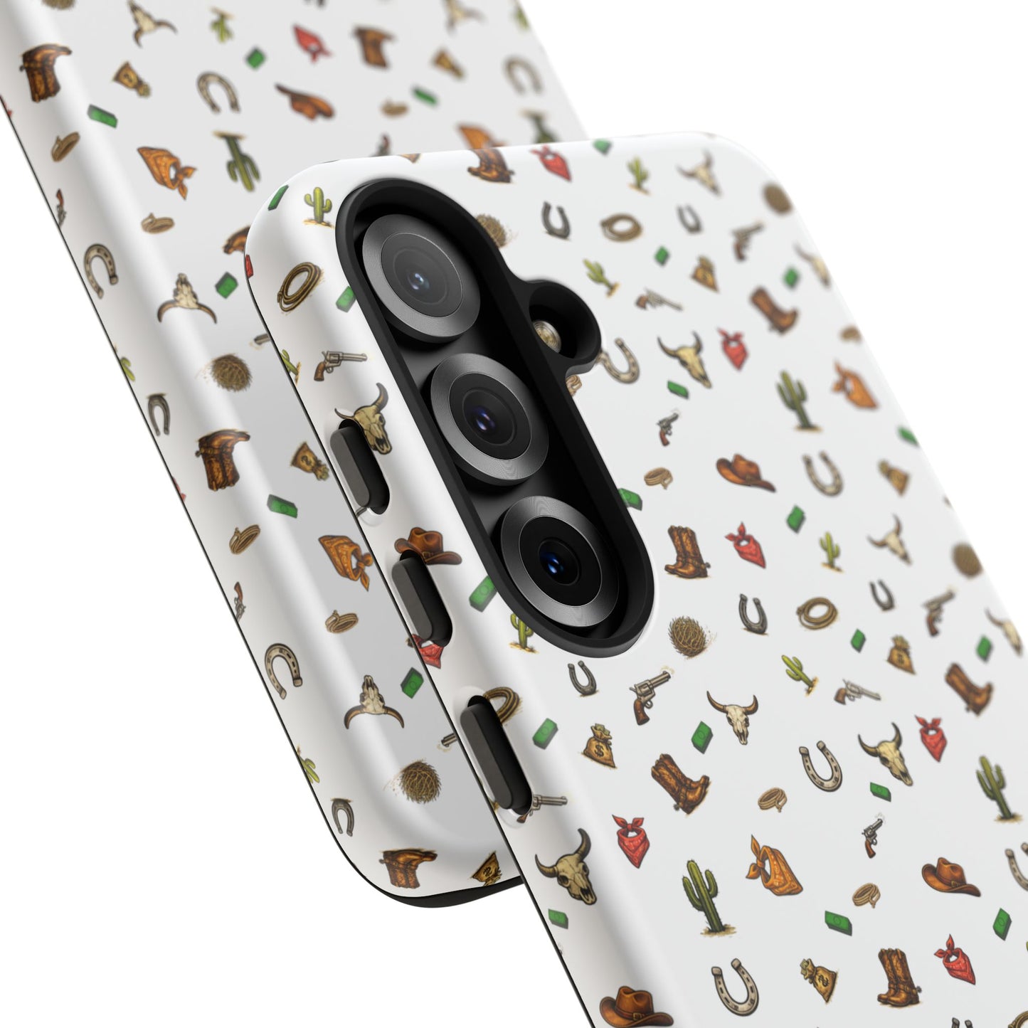 Western Pattern Phone Case — Cowboy Boots, Hats, Horseshoes & Cactus Tough Case