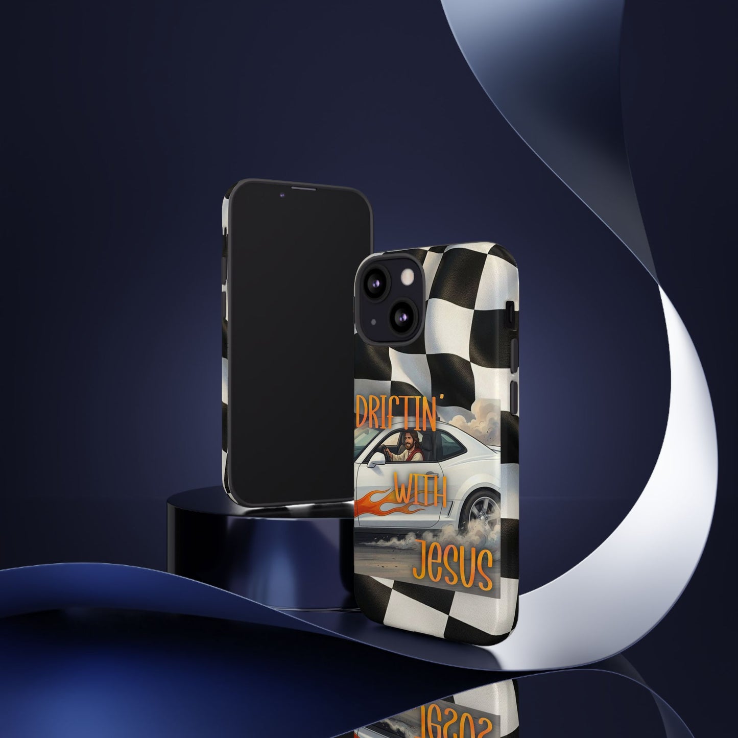 Phone Case — "Driftin' with Jesus" Racing Flag Design- iPhone