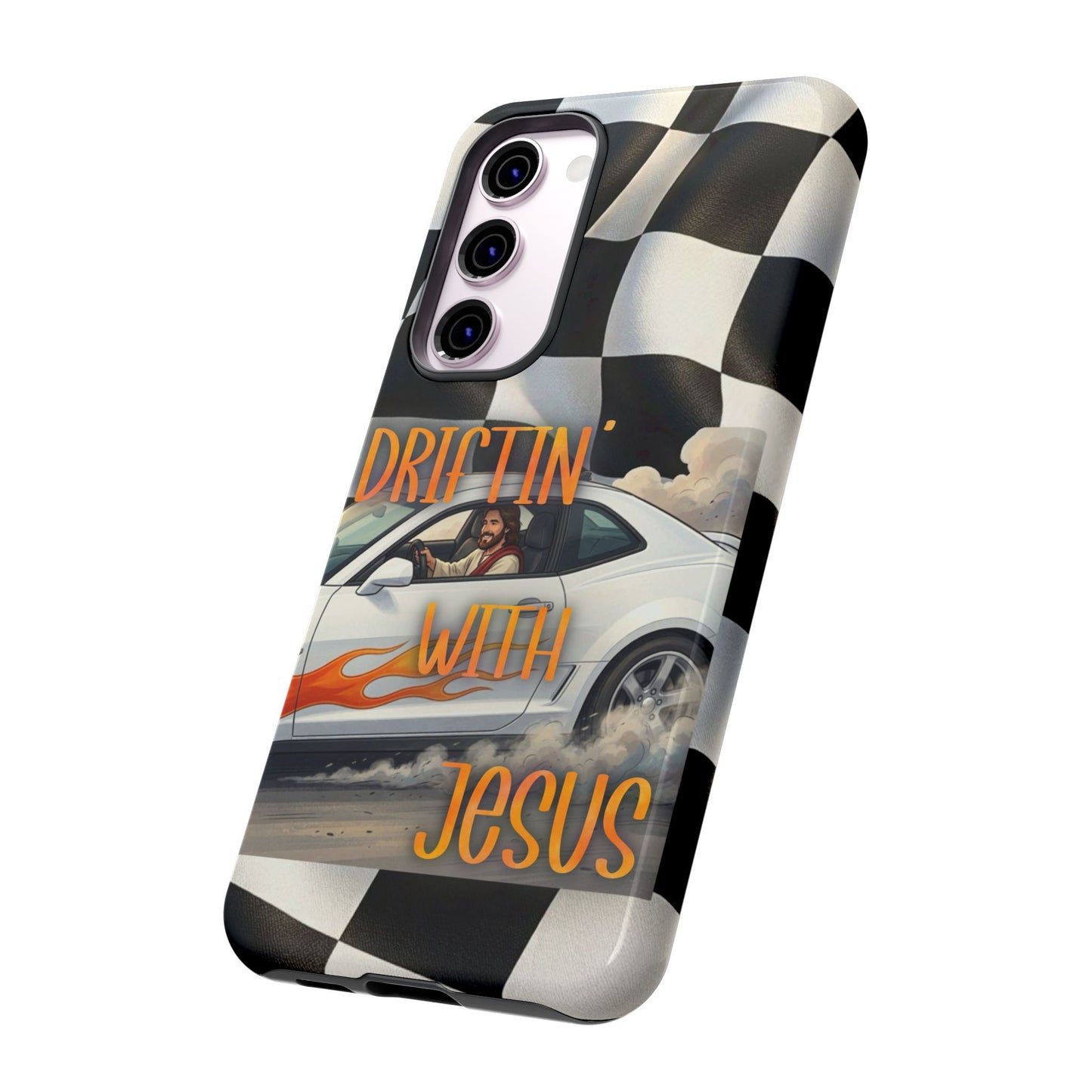 Phone Case — "Driftin' With Jesus" Racing Crosscheck Design - Samsung/ Google phones