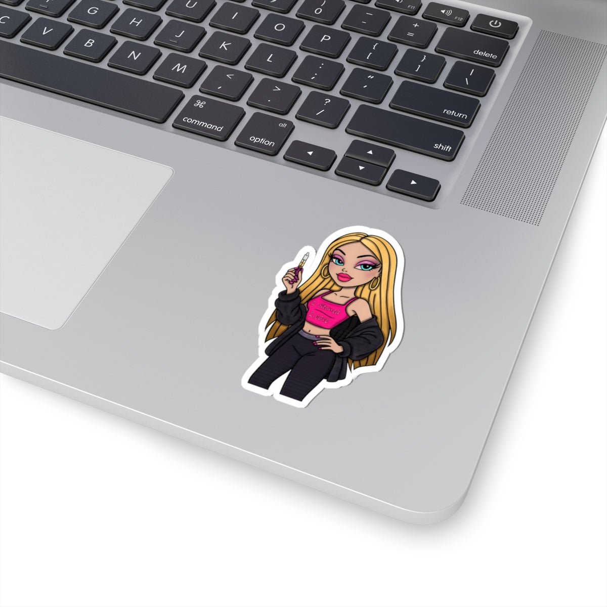 Blonde Bombshell Cosmetic Girl Kiss-Cut Sticker