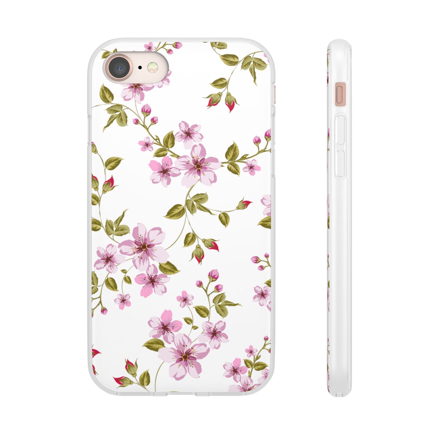 Floral Pink Blossom Flexi Case — Slim Protective Phone Case with Watercolor Cherry Blossom Design