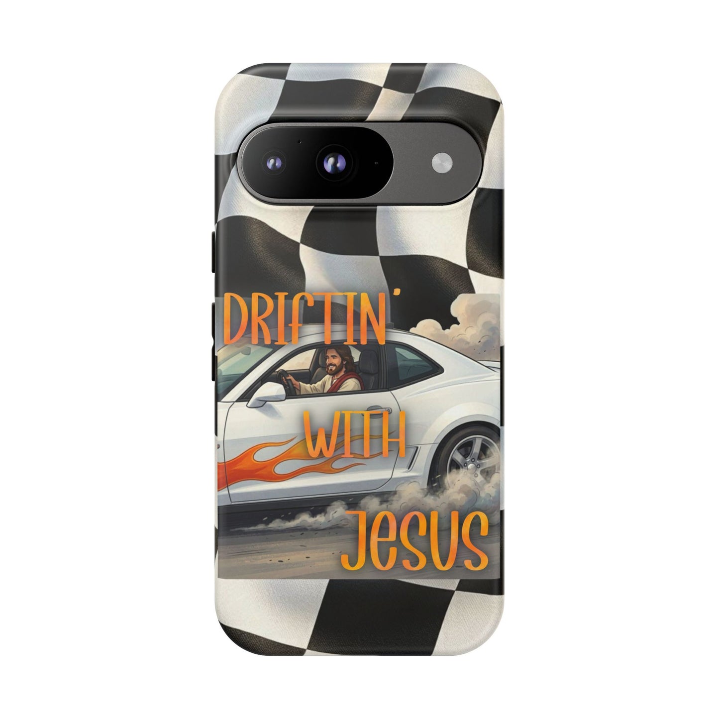 Phone Case — "Driftin' With Jesus" Racing Crosscheck Design - Samsung/ Google phones