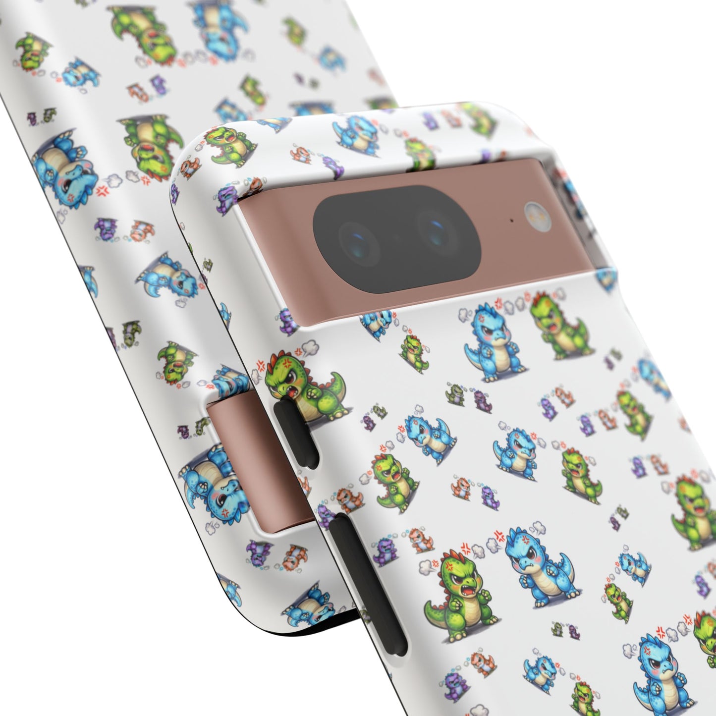 Cute Dino Pattern Phone Case — Playful Cartoon Dinosaur Tough Phone Cover