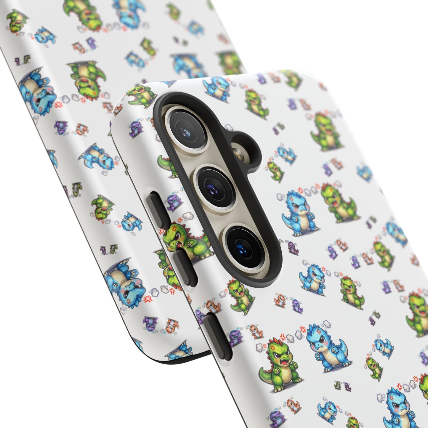 Cute Dino Pattern Phone Case — Playful Cartoon Dinosaur Tough Phone Cover