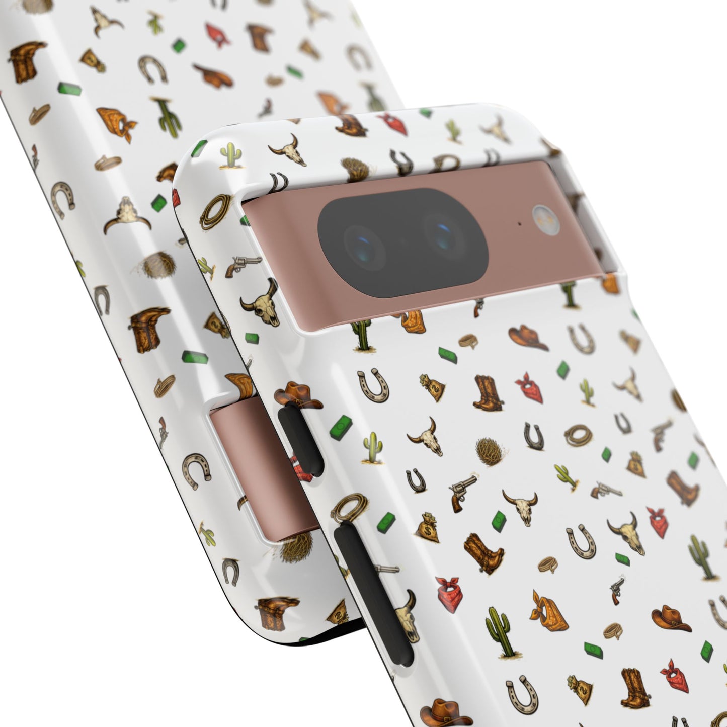 Western Pattern Phone Case — Cowboy Boots, Hats, Horseshoes & Cactus Tough Case