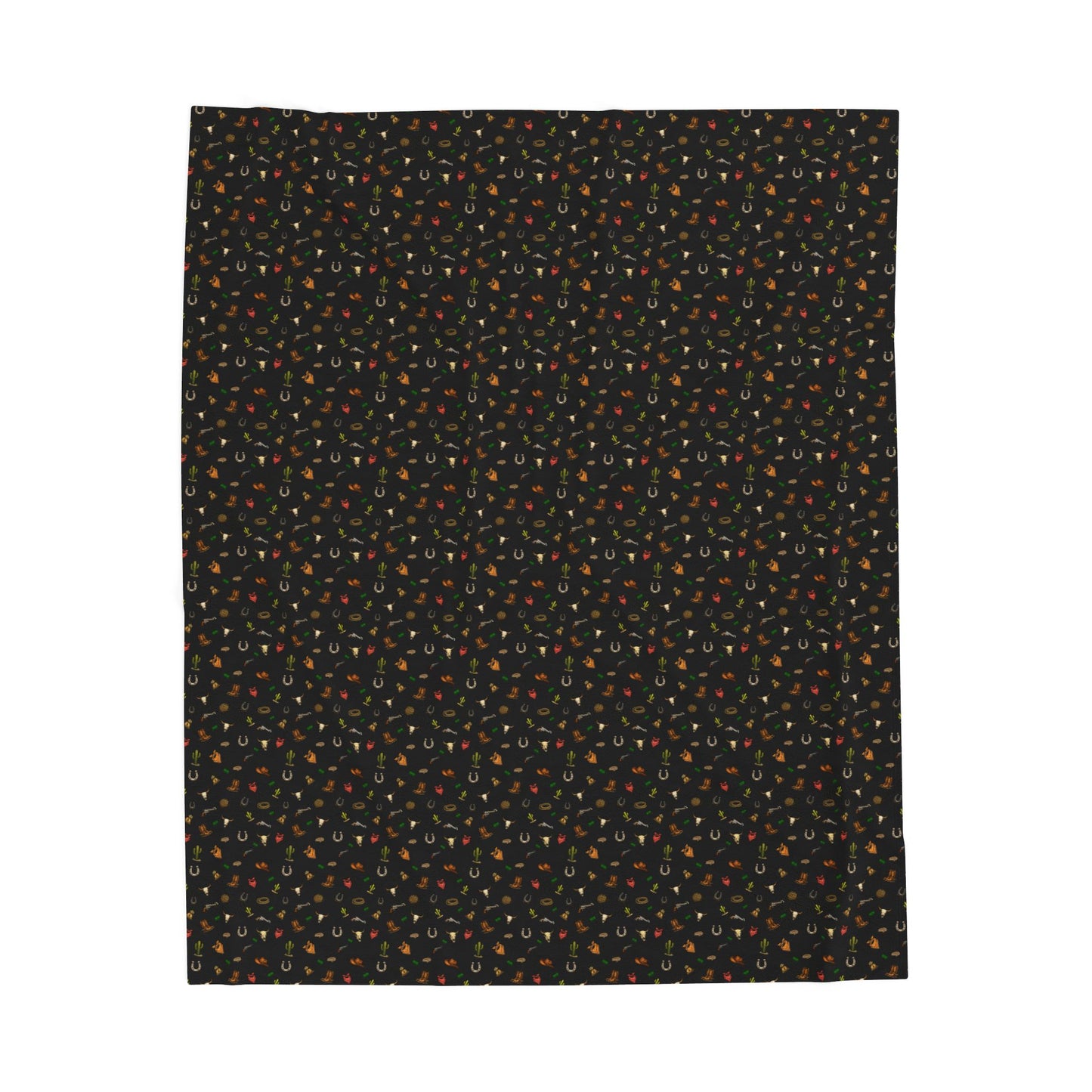 Western Velveteen Plush Blanket — western Pattern Cozy Throw