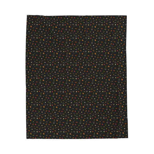 Western Velveteen Plush Blanket — western Pattern Cozy Throw