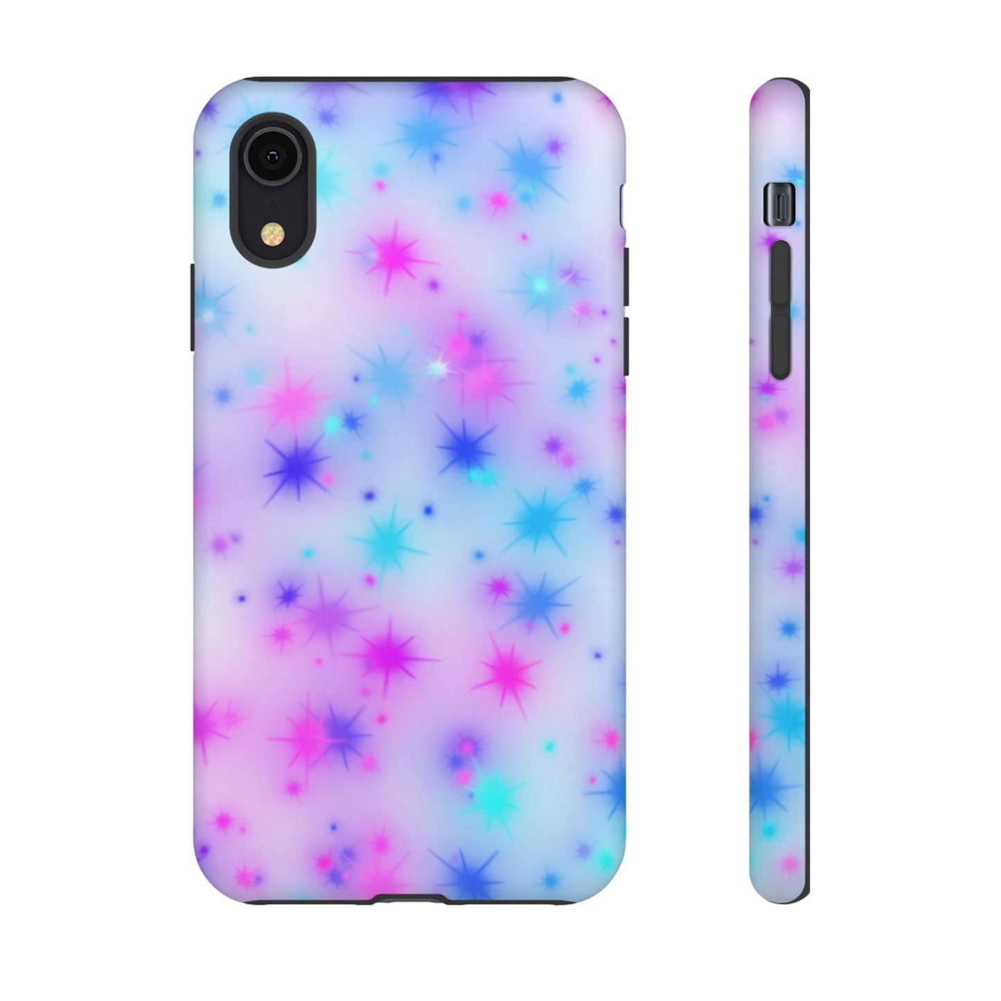 Galaxy Starburst Tough Phone Case — Pastel Pink & Blue Sparkle Protective Cover