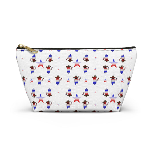 Patriotic Ghost Accessory Pouch — T‑Bottom Makeup & Travel Bag