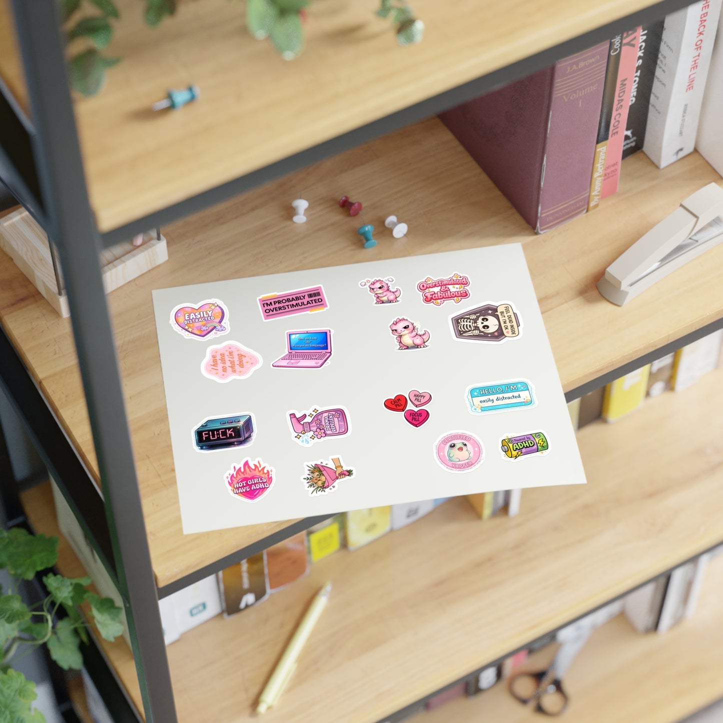 Cute Pink Mental Health & ADHD Sticker Sheet