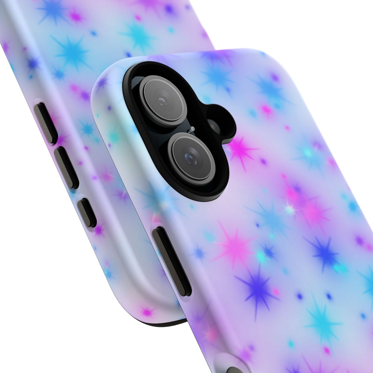 Galaxy Starburst Tough Phone Case — Pastel Pink & Blue Sparkle Protective Cover
