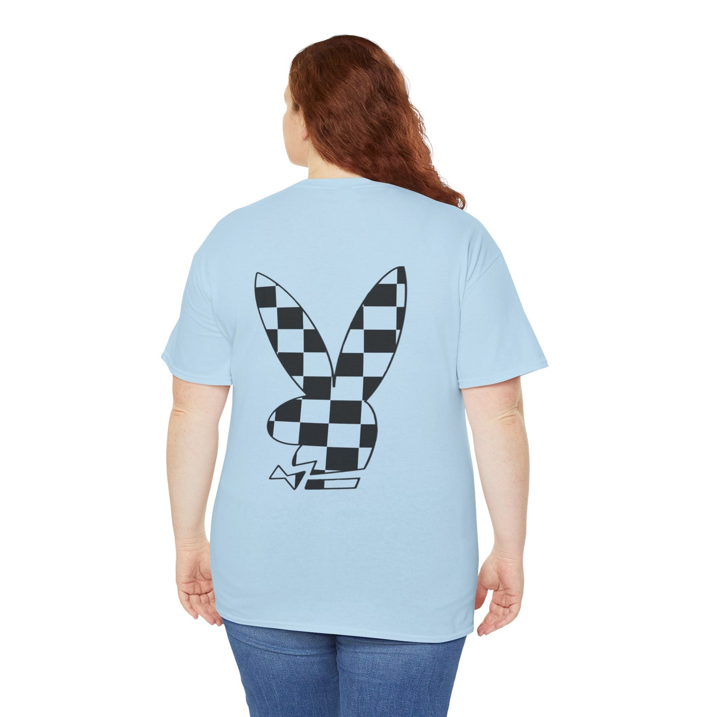 Checkerboard Bunny Tee — Retro Skate-Inspired Graphic T-Shirt