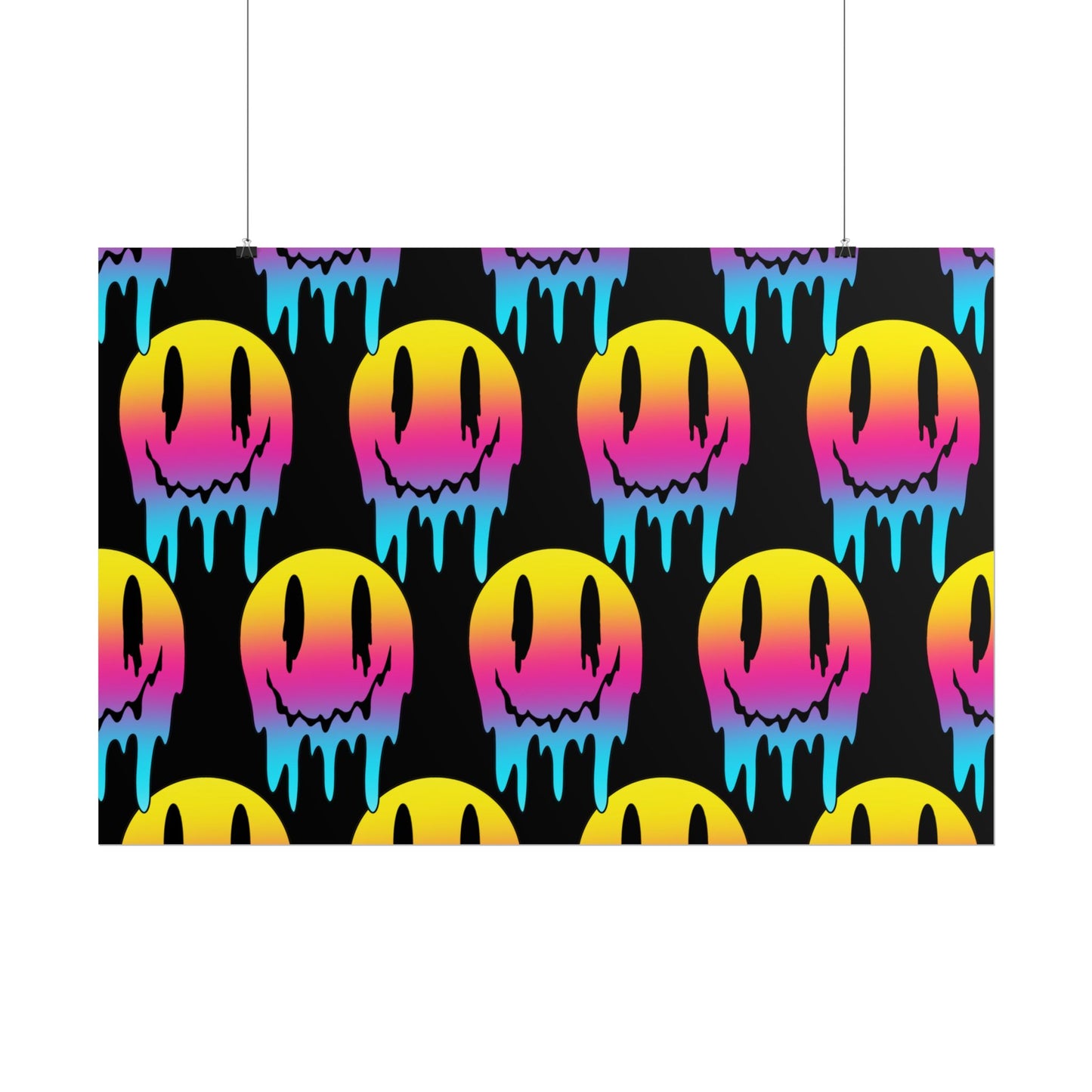 Neon Drip Smiley Poster
