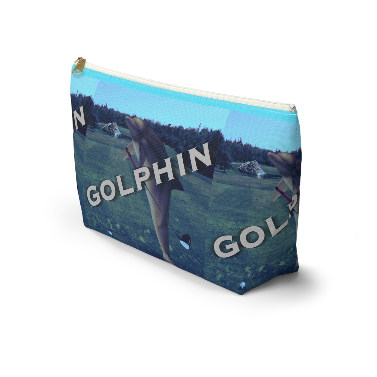 Golphin Dolphin Print Accessory Pouch — T‑Bottom Cosmetic Bag