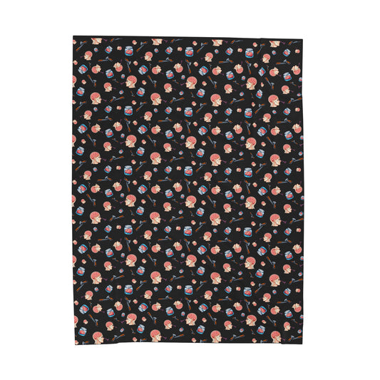 Lobotomy design Velveteen Plush Blanket
